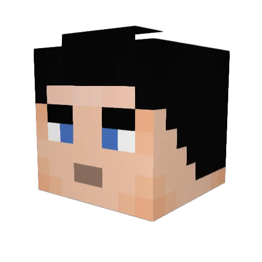 TurtleneckArcher Minecraft avatar head, 3D render