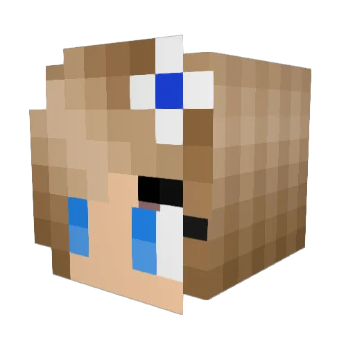 Turtlepaws Minecraft avatar head, 3D render
