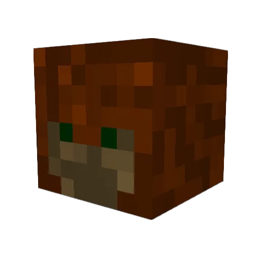 Turtlwe Minecraft avatar head, 3D render