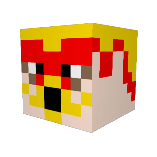 Turtonator091 Minecraft avatar head, 3D render