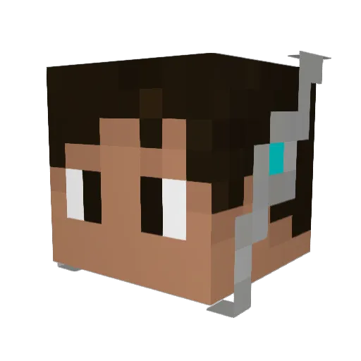 Turxy Minecraft avatar head, 3D render