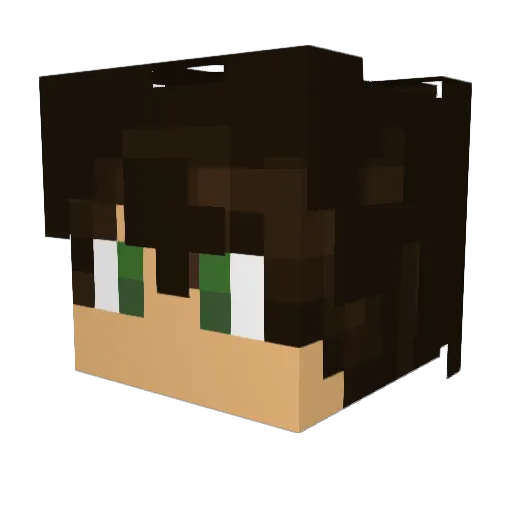 Tusansio Minecraft avatar head, 3D render