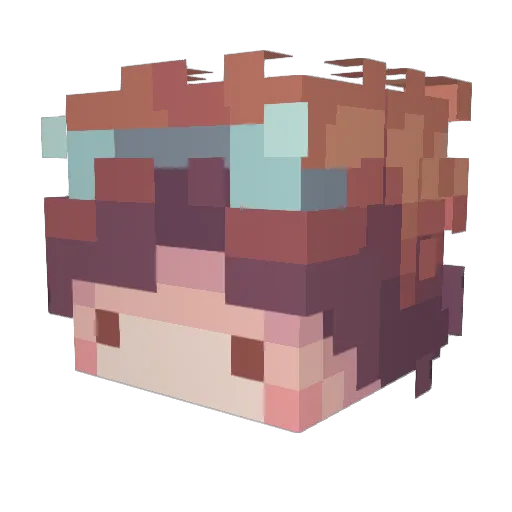 Tuscan Minecraft avatar head, 3D render