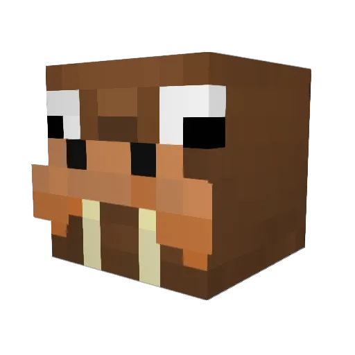 TuskSlug Minecraft avatar head, 3D render