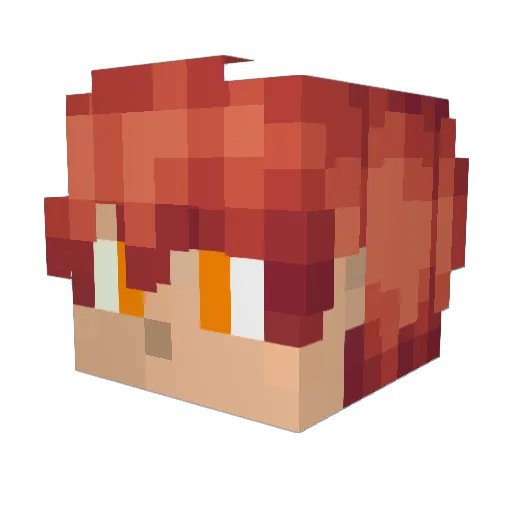 Tuskee Minecraft avatar head, 3D render