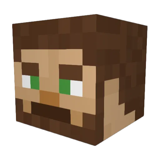 Tuskol Minecraft avatar head, 3D render
