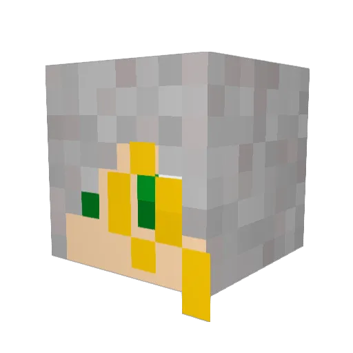 Tuskorle Minecraft avatar head, 3D render