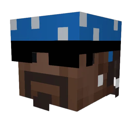 Tuss1lago Minecraft avatar head, 3D render