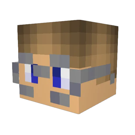 Tussanoo Minecraft avatar head, 3D render