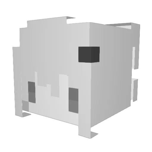 Tussled Minecraft avatar head, 3D render
