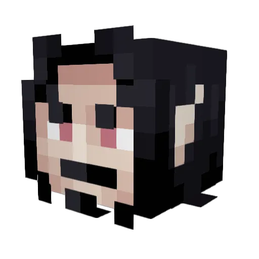 TutelLoveYou Minecraft avatar head, 3D render