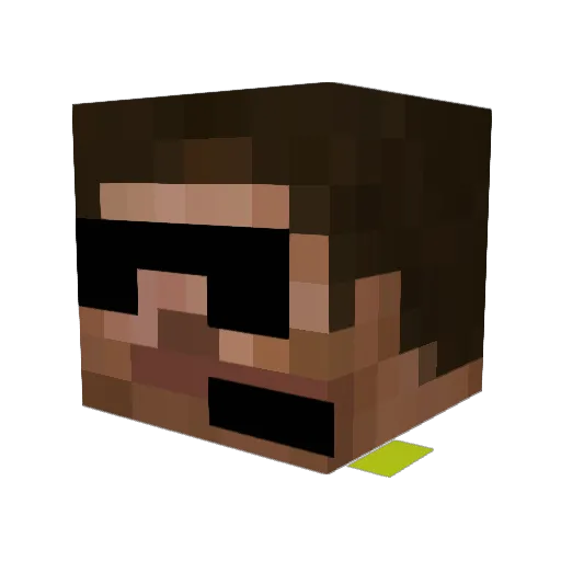 Tutisimon Minecraft avatar head, 3D render