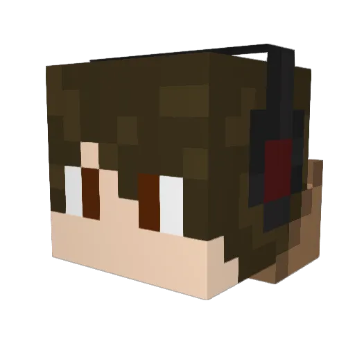 Tuto_W Minecraft avatar head, 3D render