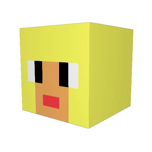 TuvMat Minecraft avatar head, 3D render