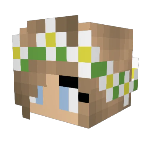 TuvaOfficial Minecraft avatar head, 3D render