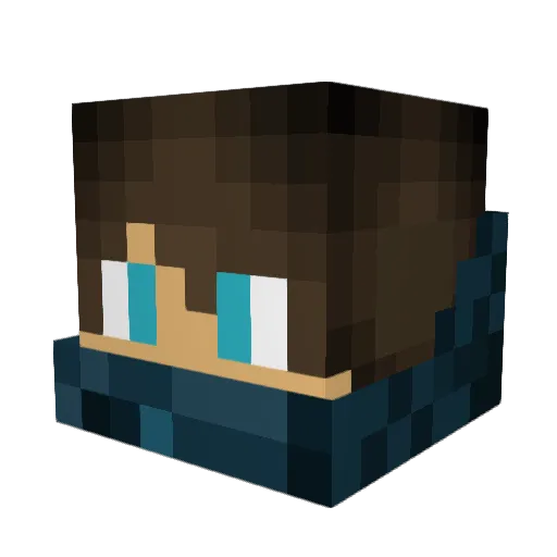 Tuvuldudul Minecraft avatar head, 3D render