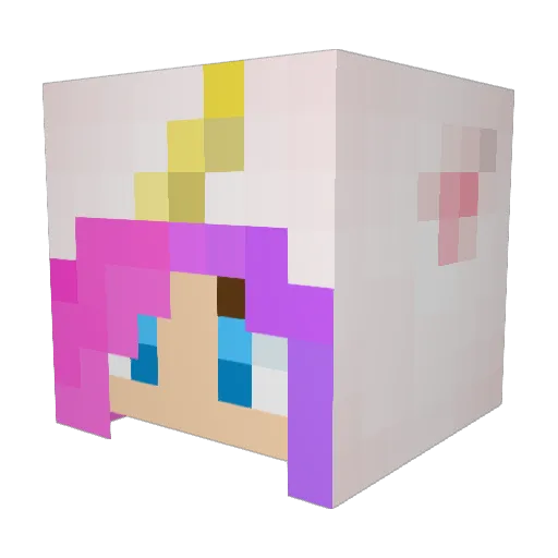 Tux2 Minecraft avatar head, 3D render
