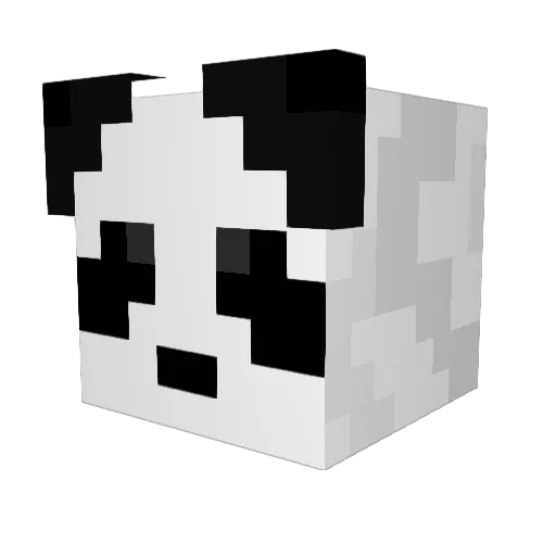 TuxPanda Minecraft avatar head, 3D render