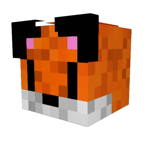 Tux_the_Fox Minecraft avatar head, 3D render