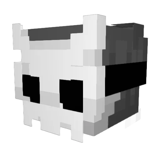 Tuxicun Minecraft avatar head, 3D render