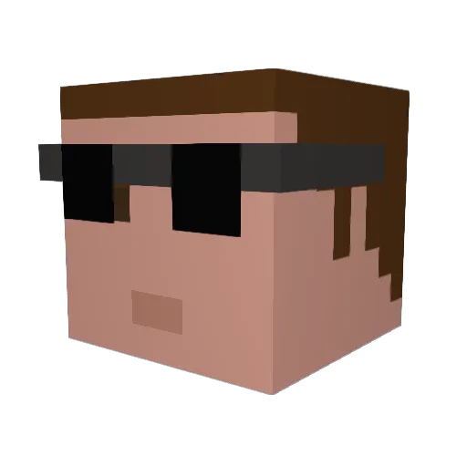 Tuxinator1337 Minecraft avatar head, 3D render