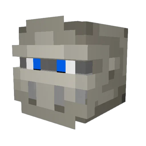Tuxsta Minecraft avatar head, 3D render