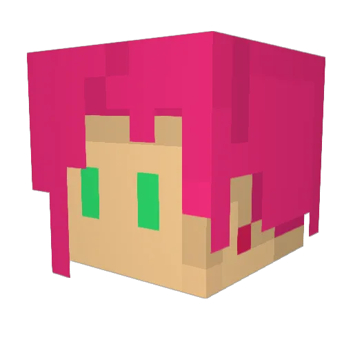 Tuyutuyu Minecraft avatar head, 3D render
