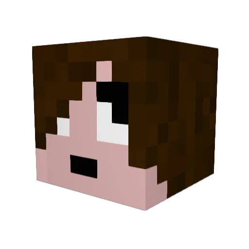 TvDova Minecraft avatar head, 3D render