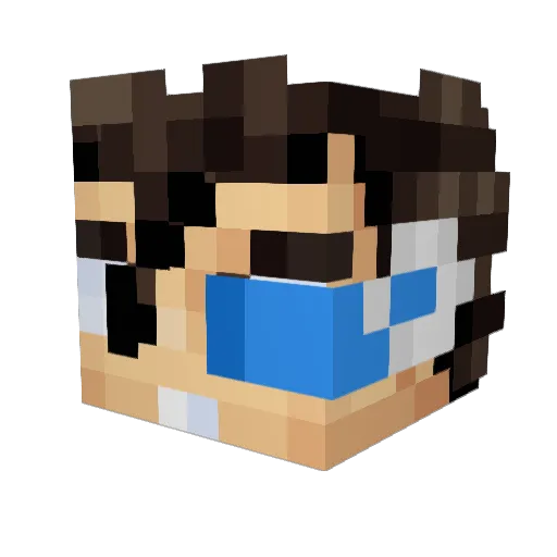 TvFishGod Minecraft avatar head, 3D render