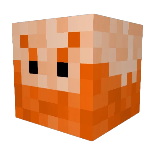 TvGoldenZ Minecraft avatar head, 3D render