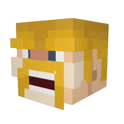 Tvakos Minecraft avatar head, 3D render