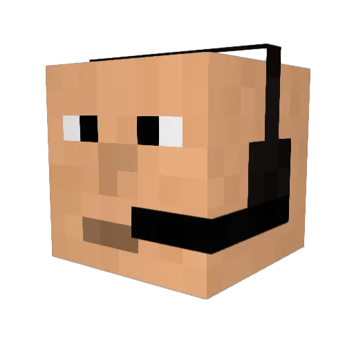 Tvid_ Minecraft avatar head, 3D render