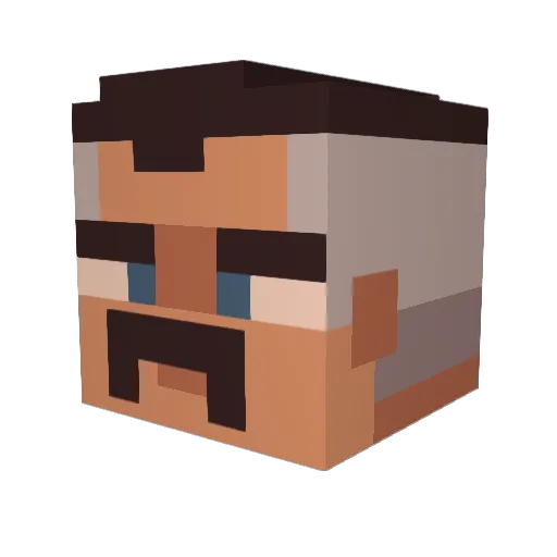 Tvri Minecraft avatar head, 3D render