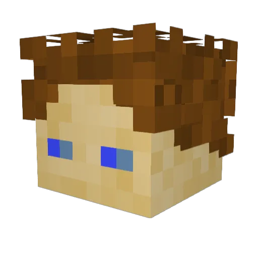 Tvveedlex Minecraft avatar head, 3D render