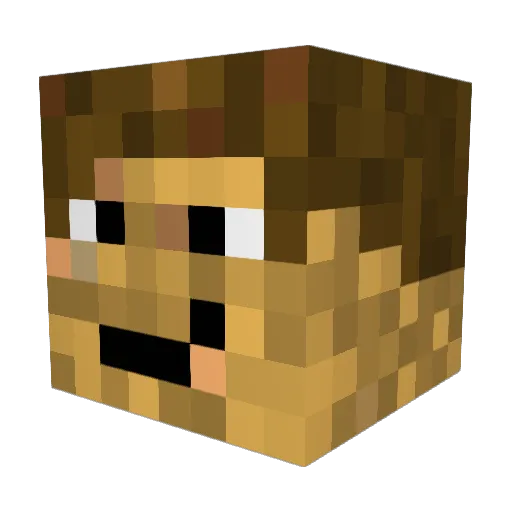 TvvisHD Minecraft avatar head, 3D render