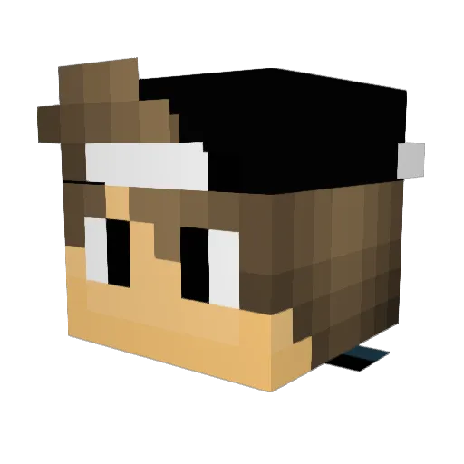 Tvxe Minecraft avatar head, 3D render