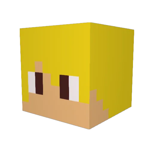 TwIIsTeD_ Minecraft avatar head, 3D render