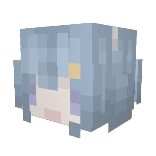 TwTiian Minecraft avatar head, 3D render