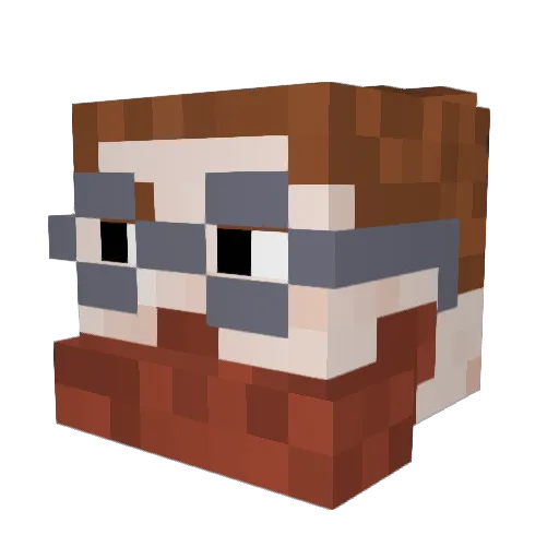 Twai Minecraft avatar head, 3D render