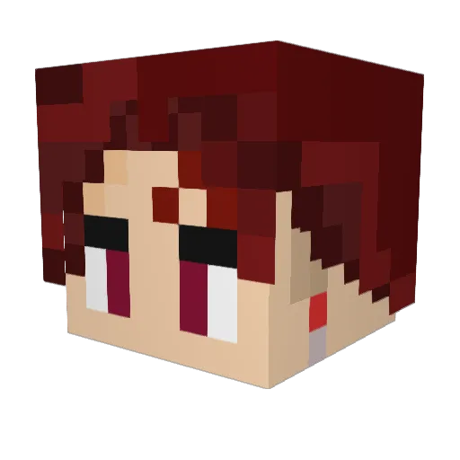 Twaxed Minecraft avatar head, 3D render