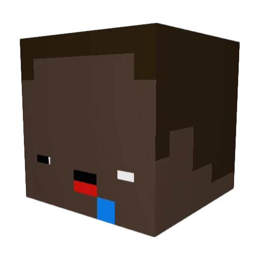 Twearless Minecraft avatar head, 3D render