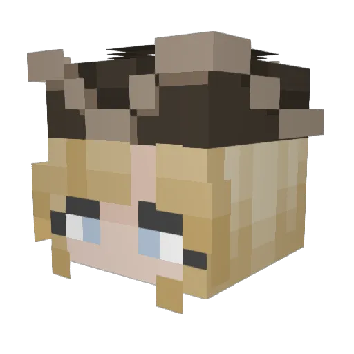 TweedlDee Minecraft avatar head, 3D render
