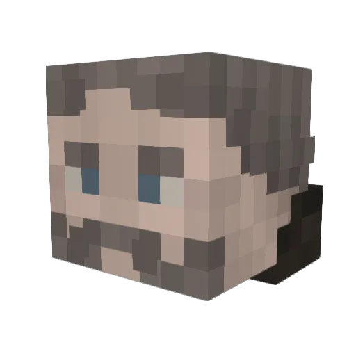 Tweekchr Minecraft avatar head, 3D render
