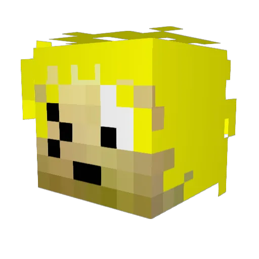 Tweekz8up Minecraft avatar head, 3D render