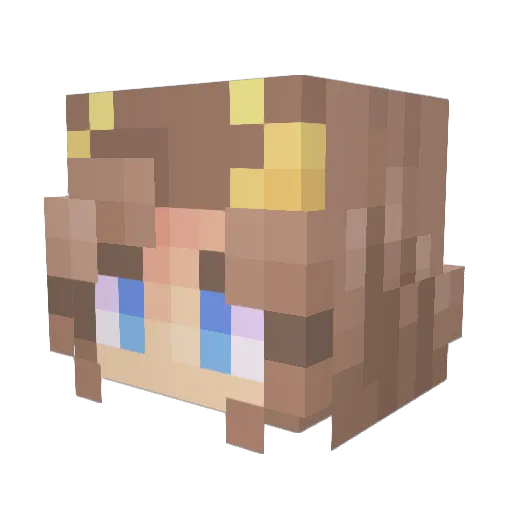 Tweeter Minecraft avatar head, 3D render
