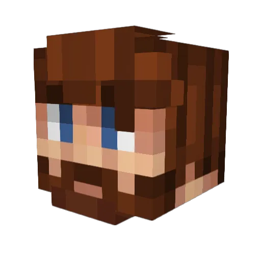 Tweethan Minecraft avatar head, 3D render