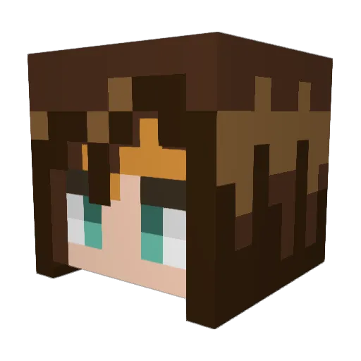 Twelfh Minecraft avatar head, 3D render