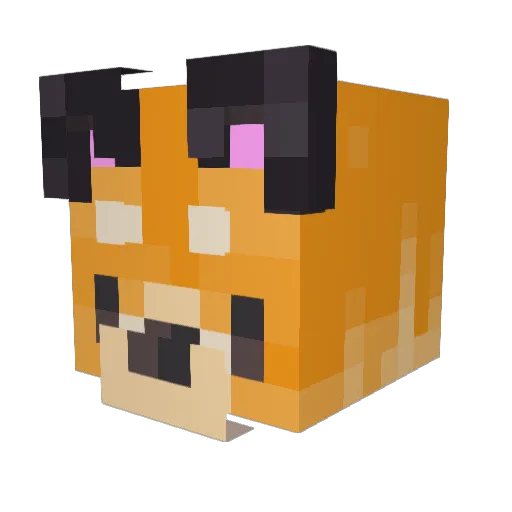 TwentyFox Minecraft avatar head, 3D render