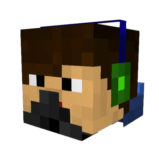 Twestr Minecraft avatar head, 3D render