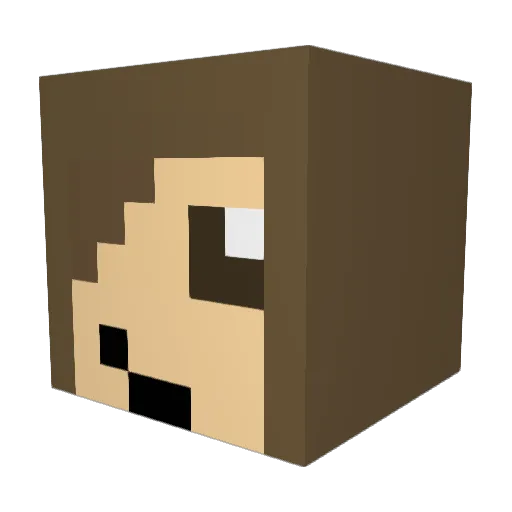 TwiXie62 Minecraft avatar head, 3D render